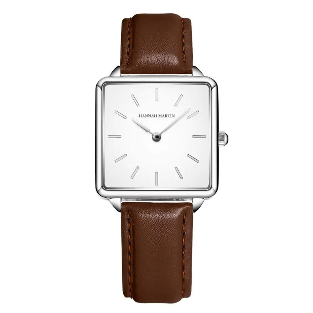 Relógio Slim Couro Marrom 28 mm