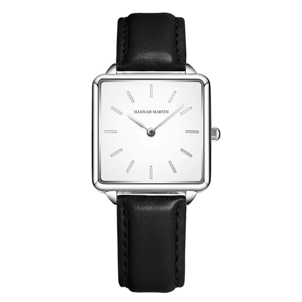 Relógio Slim Couro Preto 28 mm