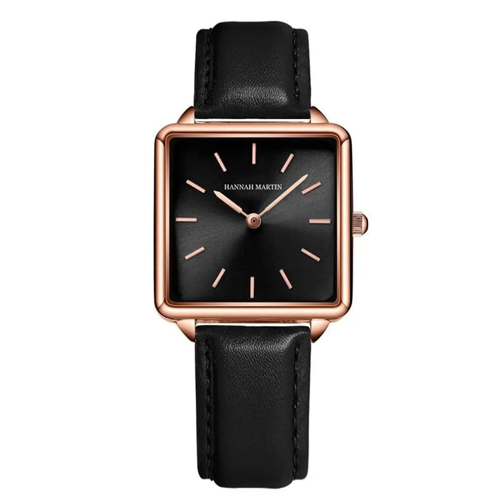 Relógio Slim Couro Preto 28 mm
